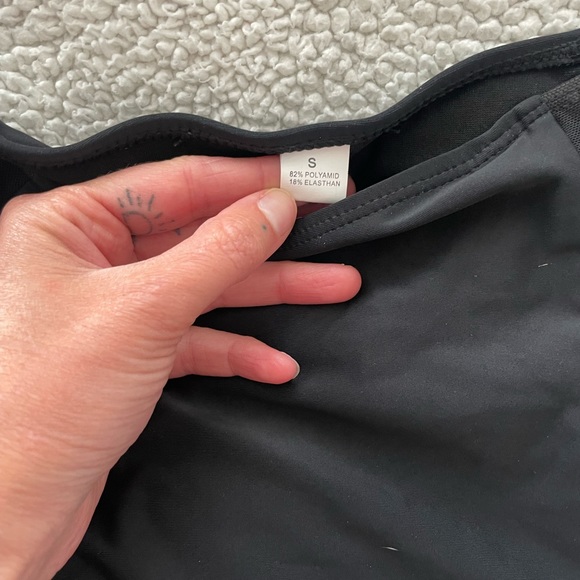 High waisted Black Boy Short Bikini Bottoms w/Sheer Mesh sides—Small, Never Worn - Picture 6 of 6